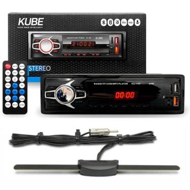 Imagem de Kit Rádio Automotivo MP3 Player Kube KU1100 Bluetooth e Antena Interna