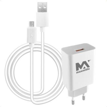 Imagem de Carregador V8 USB Rápido 5A com Tecnologia QC30 Bivolt - Maxmidia