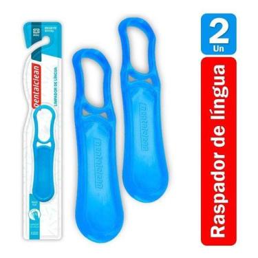 Imagem de Raspador Limpador De Língua Azul Dentalclean Kit 2 Unidades