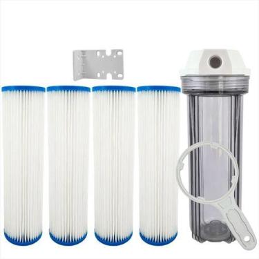 Imagem de Filtro Água Caixa Água 4 Refil Plissado Lavável Com Suporte - Royal B&
