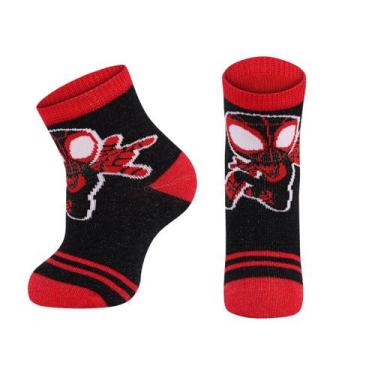 Imagem de Meia Infantil Cano Medio Marvel Spidey Lupo Cor:PretoTamanho:16-23, Pr