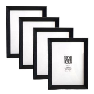 Imagem de Kit 4 Porta Retrato 15x20 Madeira Horizontal Vertical Parede - Mkt Mul