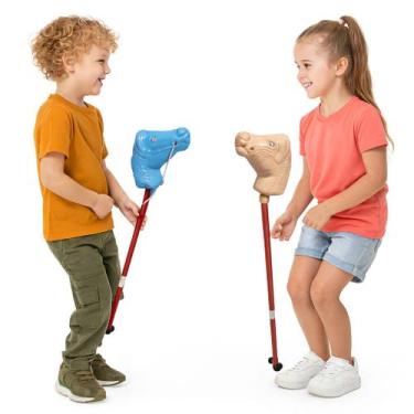 Imagem de Cavalinho de pau com rodinhas brinquedo infantil-brinquedo clássico em