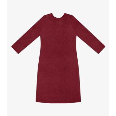 Imagem de Vestido Curto Feminino Manga 7/8 Estampado Rovitex Vermelho, G, Vermel