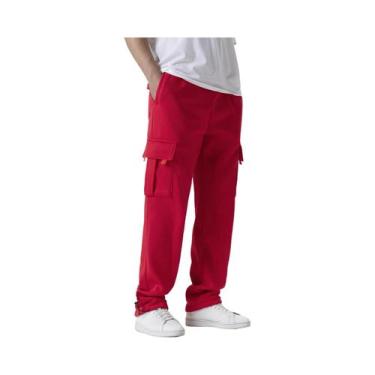 Imagem de Calças De Moletom Masculinas Largas E Oversized Com Cordão, Estilo Esp