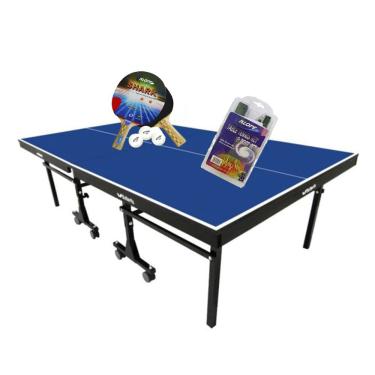 Imagem de MESA PING PONG MDF 25mm 1008 KLOPF + KIT Raquetes e Bolinhas 5055 + Suporte MASTER c/ R...