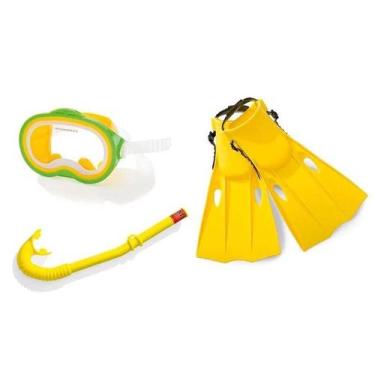 Imagem de Kit Mergulho e Natação Máscara Snorkel e Nadadeira Intex