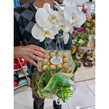 Imagem de Orquídea phalaenopsis + cx Ferrero Rocher - Floricultura Camila flores