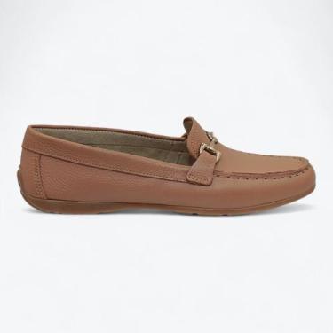 Imagem de Mocassim Pegada em Couro Feminino 249007, Caramelo, 35