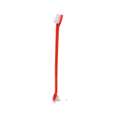 Imagem de Escova Dental Dupla Vermelha para Cães - 1 Unidade - Vetys