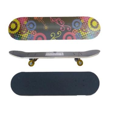 Imagem de Skate Iniciante em Madeira 7 Lâminas Com Lixa Montado - Abelhuda Prese