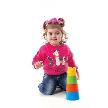 Imagem de Brinquedo Educativo Torre Baby Castelo com 4 Peças Empilháveis de Polipropileno Kendy Brinquedos