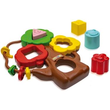 Imagem de Brinquedo Educativo Arbolito com Cubos Didáticos e Frutas Deslizantes para Desenvolvimento Infantil Maral