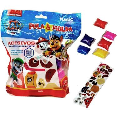 Imagem de Massa de Modelar Criativa Pula e Molda Chase 7 Cores 70g Patrulha Canina Atóxica