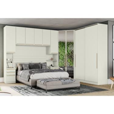 Imagem de Quarto Modulado Completo Seletto 5 Peças 10 Portas 6 Gavetas Areia Móveis Henn