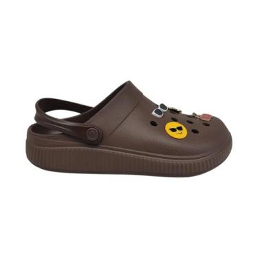 Imagem de Babuche Clog Feminino Eva Leve e Macio Com Bottons Moleca 5832101, Cho