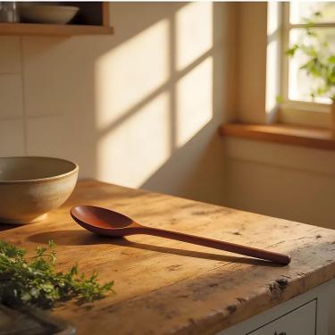 Imagem de Colher de Madeira 34cm - Utensílio de Cozinha Duradouro