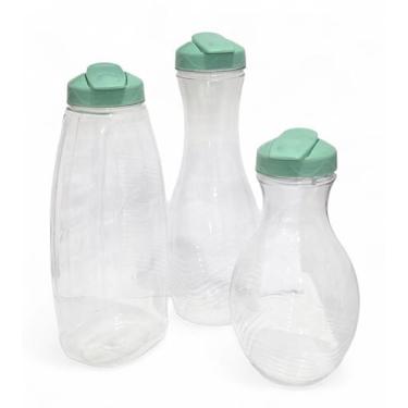 Imagem de Kit 3 Garrafas Cristal Jarra Formatos Diferentes Suco Água - BLUD, Ver