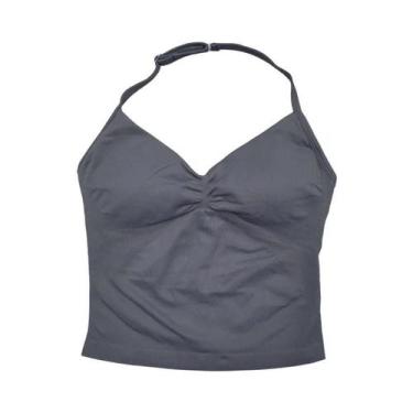 Imagem de Conjunto De Yoga Sem Costura De 2 Peças: Top Halter Acolchoado Feminin
