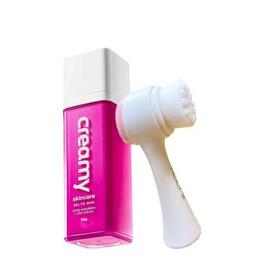 Imagem de Kit Creamy Skincare Ácido Mandélico e Escova de Limpeza Facial 2 em 1 Gel Antiacne 30g Multicolorido