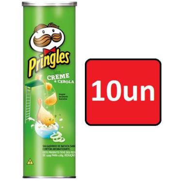 Imagem de Kit 10 Un Salgadinho De Batata Pringles Creme E Cebola 120 G