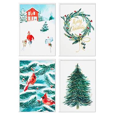 Imagem de Hallmark Caixa de cartas de Natal sortidas, Cardinals and Snowy Barn (40 cartões e envelopes)