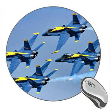 Imagem de Mouse pad de borracha para jogos Blue Angels Aeronave redonda