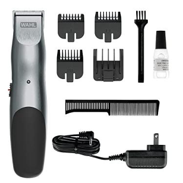 Imagem de Wahl Aparador de barba Groomsman com ou sem fio para homens - Kit de cuidados recarregável para pelos faciais - Aparador de barba e tosador - Modelo 9918-6171V