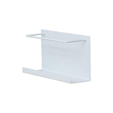 Imagem de Carrinho de cozinha com ímã para armazenamento de geladeira, rack de metal para armazenamento de cozinha, pode pendurar lenços, pode armazenar tanques de armazenamento de vegetais para cozinhas (cor: estilo C branco)