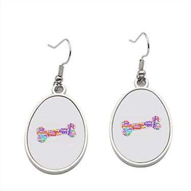 Imagem de Brinco de osso de nuvem de palavras - Brincos pendentes para meninas - Presente de festa de aniversário dos namorados, Metal, Sem pedras preciosas