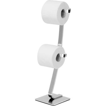 Imagem de Porta Papel Higiênico De Chão Com Reserva Cromado E Maciço