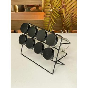 Imagem de kit Porta Tempero e Condimentos com 8 Potes e Suporte Lyor
