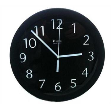 Imagem de Relógio De Parede Preto 30,5cm Alumínio Herweg Preto 6719-34