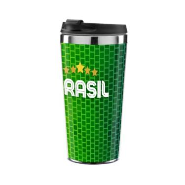 Imagem de Copo Termico Brasil Amarelo, Verde e Azul.