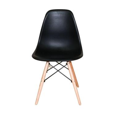 Imagem de Kit 4 Cadeiras Charles Eames ABS B  Madeira Umix 331F Preta
