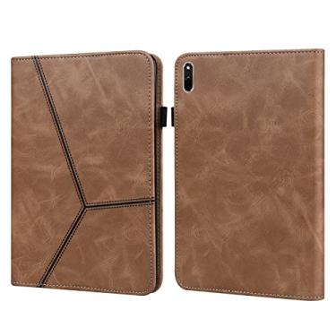 Imagem de For Huawei MatePad 11 (2021) Solid Color Embossed Striped Leather Case