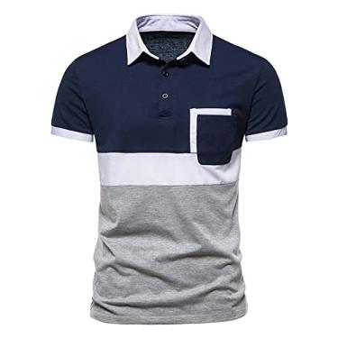 Imagem de Camisa pólo masculina de golfe, tênis, esporte, camiseta, streetwear, casual, moda, desempenho atlético, camisa pólo manga curta,Gray,XL