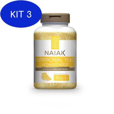 Imagem de Kit 3 Nutritional Yeast Vegan Cheese Naiak 85G