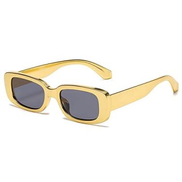 Imagem de Óculos de Sol Retangular Pequenos Femininos Impressão Vintage Designer Quadrado Óculos de Sol Para Homens Óculos Femininos Óculos UV400 Oculus, dourado, A