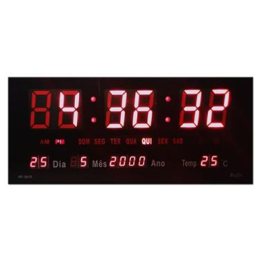 Imagem de Relógio De Parede Led Digital Calendário Temperatura Alarme - Raffs