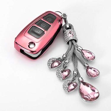 Imagem de CSHU 3 Botões Car Key Case Cover Chaveiro Ring Key Bag, apto para Ford Focus 2 3 MK3 ST RS Ecosport Fuga Fuga Fiesta Fold Fey, 13