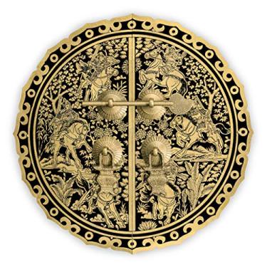 Imagem de CBH Conjunto de ferragens de placa traseira para gabinete de seis cavalos de latão 23,8 cm