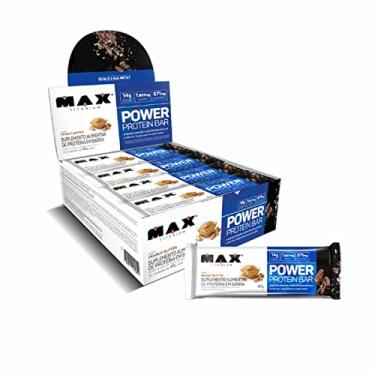 Imagem de Max Titanium Power Protein Bar Caixa Com 12 Unidades (492G) - Peanut Butter -