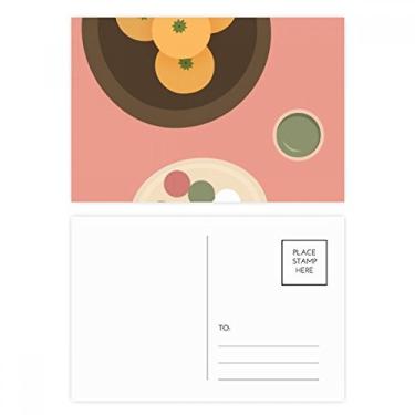 Imagem de Conjunto de cartão postal de lanche japonês local cartão de agradecimento de aniversário