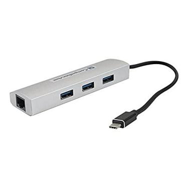 Imagem de Comprehensive Hub USB 3.0 USB 3.1 tipo-C 3 portas USB 31-3HUB-RJ45 com Gigabit Ethernet, preto/prata