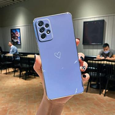Imagem de Capa de telefone quadrada Love Heart para Samsung Galaxy A32 A 32 A52 A72 A 52 72 4G 5G A52S A53 A23 A33 A73 A12 Capa de silicone, AX Lavendar Gray, para M32 4G