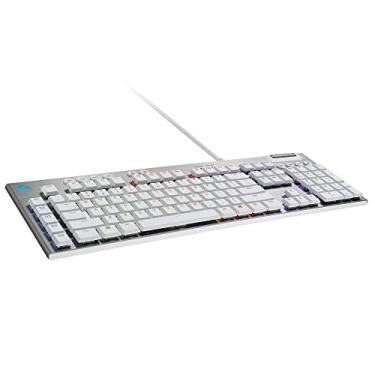 Imagem de Teclado Mecânico Gamer Logitech G815 com RGB LIGHTSYNC, Teclas G Programáveis, USB Passthrough, Controles de Mídia Dedicados, Design Ultrafino e Exclusivo Switch de Perfil Baixo GL Tactile - Branco