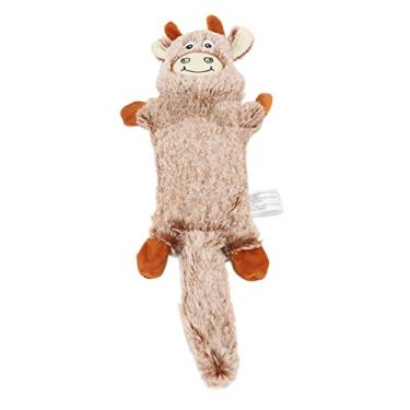 Imagem de Brinquedo de Pelúcia para Cachorro de Estimação, Forma de Animal Fofo Com Recheio de Brinquedo Grátis para Cachorro, Limpeza de Dentes Estridente, Alívio do Tédio, Resistente a Mordidas para (Boi)