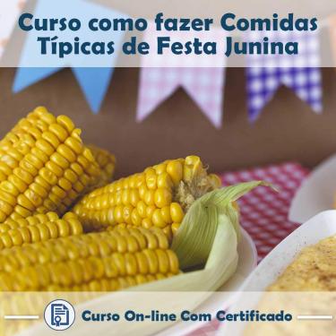 Imagem de Curso online em videoaula de como fazer Comidas Típicas de Festa Junina com Certificado + 2 brindes