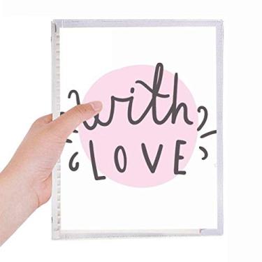 Imagem de Caderno estilo citação rosa com amor com folhas soltas diário recarregável de papelaria